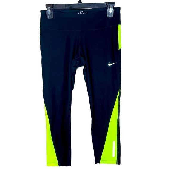 Nike Pants - Nike Dri-Fit Crop Workout Leggings Bright Yellow Accent
